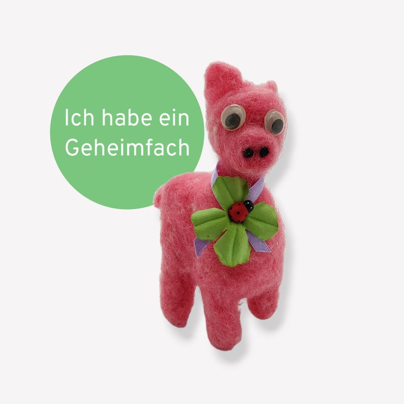 Glücksschweinchen / Filztier aus Streichholzschachtel für Geldgeschenke oder Gutscheine mit Geheimfach Bild 1