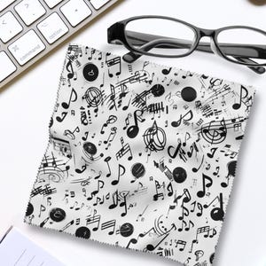 Brillenputztuch Musik bedrucktes Microfasertuch Reinigungstuch für Sonnenbrille Display Bildschirm Kamera Objektiv Handy Brillentuch #BM