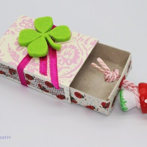Kleine Schachtel, verzierte Streichholzschachtel als originelle Geschenkverpackung für Geld, Gutscheine und mehr Bild 3