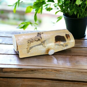 Holz-Etui für Lesebrille oder als Federmäppchen „ Hund / Hunde „  - Aufbewahrung  #627795375