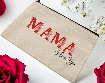 Federmäppchen I Mäppchen für Mama I Kosmetiktasche I kleiner Stoffbeutel mit Reißverschluss / Geschenk Muttertag