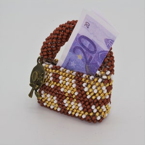 Mini Perlen-Täschchen für Geldgeschenke Schmuckgeschenke Gutscheine oder als Bären / Puppentasche Bild 3