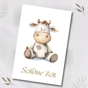 Postkarte Grußkarte Kuh Babykarte Karte zum Geburtstag Mama Karte Grußkarte Schöne Zeit Geburtstag Mama I Kuh  #PLS