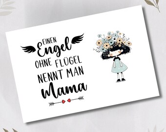 Postkarte, Grußkarte, Karte zum Muttertag, Muttertagskarte, Mama Karte, Grußkarte Muttertag, Geburtstag Mama