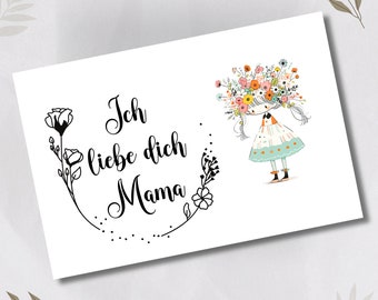 Carte postale, carte de voeux, carte fête des mères, carte fête des mères, carte maman, carte de voeux fête des mères, anniversaire maman