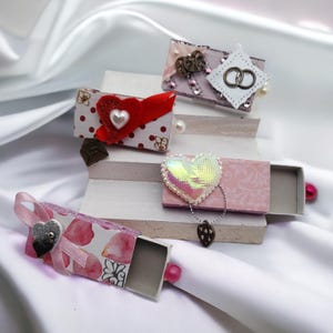 Schachtel Geldgeschenk Hochzeit verzierte Streichholzschachtel als originelle Geschenkverpackung für Geld Gutscheine  #613961050-A,B,C,D