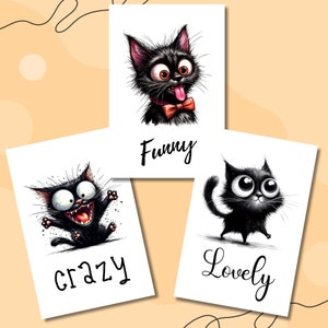 Postkarte, Grußkarte, Karte zum Geburtstag I Crazy, Funny, Lovely, Katze  #PHO