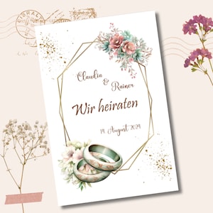 Hochzeitskarte Text personalisiert Ankündiguungskarte Postkarte Karte Hochzeit Bekanntgabe Hochzeitsankündigung #PLS