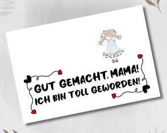 Postkarte, Grußkarte, Karte zum Muttertag, Muttertagskarte, Mama Karte, Grußkarte Muttertag, Geburtstag Mama