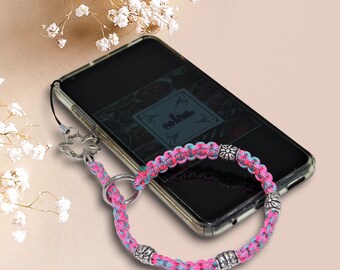 Cell phone hand strap / cell phone strap / cell phone jewelry / cell phone strap knotted from paracord (parachute cord)