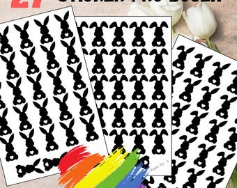 Sticker Bogen - Ostern Hase | 27 Sticker pro Bogen - Journal Sticker - Aufkleber 3 Stickerbogen zur Auswahl I Farbe wählbar
