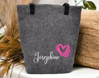 Tote bag personalized, felt bag with NAME / GRANDMA / MOM as a gift for Mother's Day, Valentine's Day, birthday, Christmas