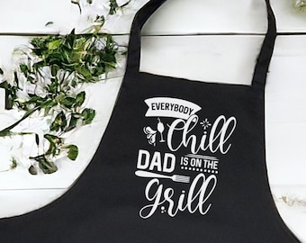 Apron, BBQ apron, kitchen apron, cooking apron for man, father gift, Father's Day