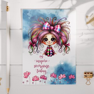 Postkarte Crazy Girl Grußkarte Karte Geburtstag Motivation Aufmunterung Gruß an beste Freundin verrükte Tante I #PLS