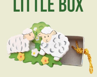 Streichholzschachtel "Schäfchen" Geschenkebox Schachtel für Geldgeschenke Gutschein - kleine Kostbarkeiten