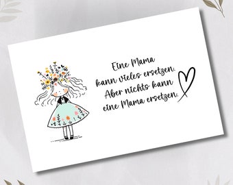 Postkarte, Grußkarte, Karte zum Muttertag, Muttertagskarte, Mama Karte, Grußkarte Muttertag, Geburtstag Mama