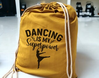 Turnbeutel "Dance" zum Zuziehen | Zuziehbeutel Stoffbeutel Sporttasche Rucksack Tanzschuh Tasche - 4 Farben zur Auswahl