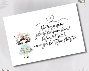 Postkarte, Grußkarte, Karte zum Muttertag, Muttertagskarte, Mama Karte, Grußkarte Muttertag, Geburtstag Mama