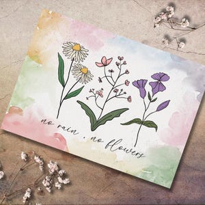 Postkarte Blüten Grußkarte Karte Geburtstag Motivation Aufmunterung Gruß beste Freundin #PLS