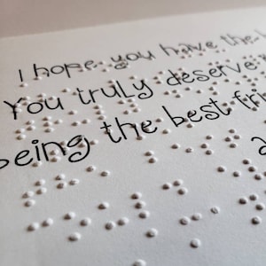 Tarjetas de felicitación en braille personalizables