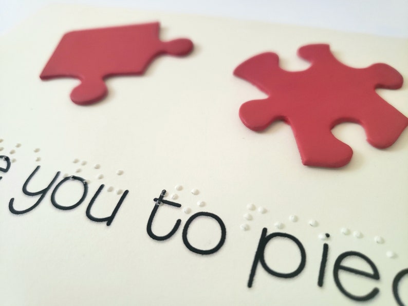 Custom Braille Valentine's Day Card Etsy