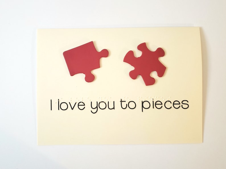 Custom Braille Valentine's Day Card Etsy