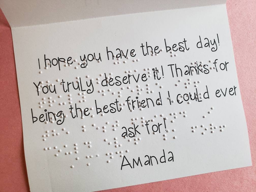 Customizable Braille Greeting Cards Etsy