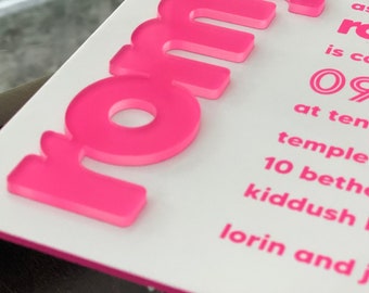 Custom Acrylic Mitzvah Invitations