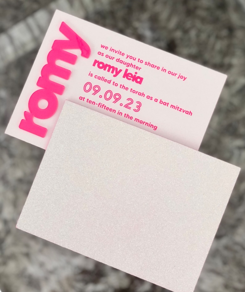 Letter Romy Custom Acrylic Mitzvah Invitations - Etsy