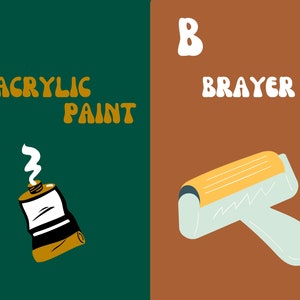 Retro Art Supplies Posters | Art Room Posters | Art Classroom Decorations | Art Education Decor | Art Supplies Alphabet