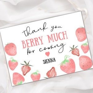 Fraise Merci carte-Berry premier anniversaire-fraise fête d'anniversaire-Berry anniversaire merci carte-fraise décorations de fête