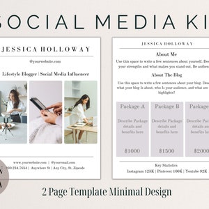 Media Kit For Micro Influencer-Business Media Kit-Media Kit Influencer-2 Page Media Kit-Influencer Media Kit-Minimal Media Kit-Media Kit