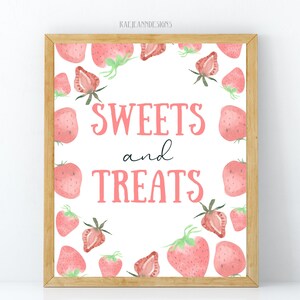 Editable Strawberry Party Decorations-Berry First Birthday Decorations-Strawberry Party Signs-Berry Birthday Theme-Strawberry Birthday Ideas