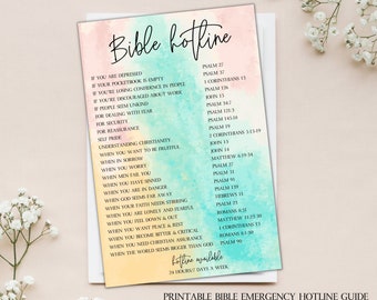 Bible Emergency Numbers-Bible Hotline-Bible Verse Cards-Bible Verse Cards Digital-Scripture Cards-Scripture Cards Printable-Faith Bookmarks