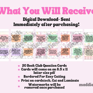 Book Club Discussion Cards-Book Club Questions-Book Club Card-Book Club Gifts-Book Club Gift Ideas-Book Club Discussion Guide-Book Club Discussion-Book Lover Gift-Book Club Guide-Book Club-Book Club Question Cards-Book Club Questions