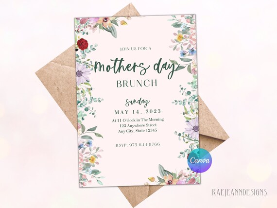 Mothers Day Brunch Invitation-Mothers Day Invitation-Mothers Day Brunch Editable-Mothers Day Invitation Templates-Mothers Day Lunch Invite