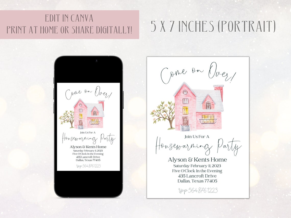 Housewarming Brunch Invitationdigital Housewarming Etsy