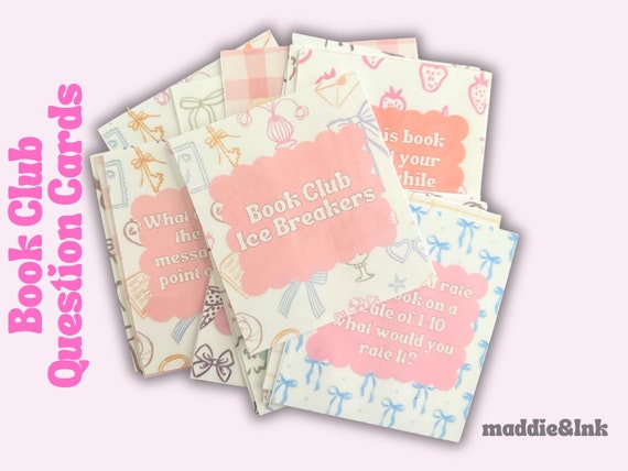 Book Club Questions-Book Club Discussion Cards-Book Club Guide-Book Club-Book Club Card-Book Club Gift Ideas-Book Lover Gift-Book Club