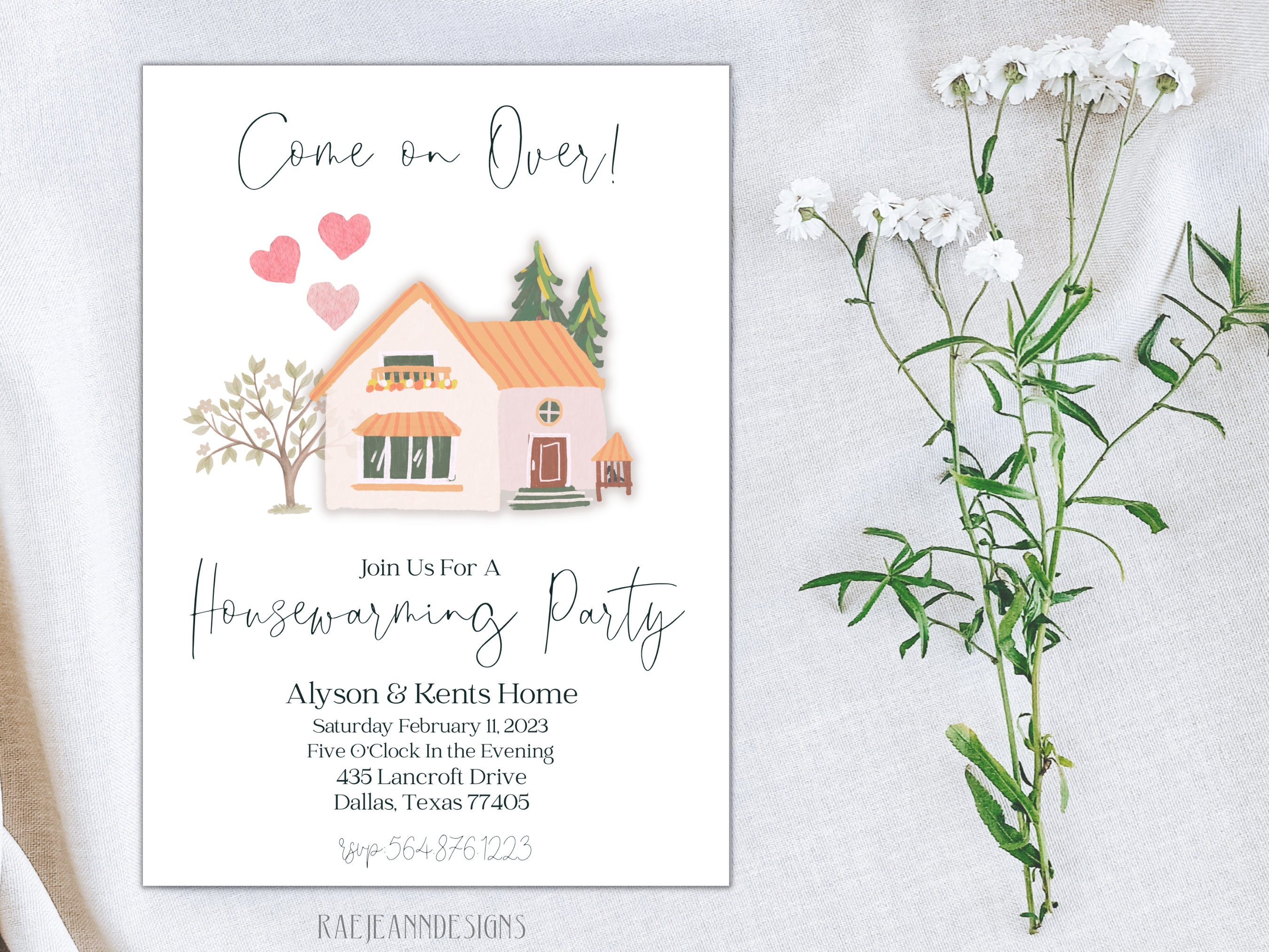 Housewarming Invitation Templatehousewarming Invitation Digitalhome