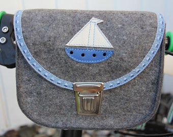 Lenkertasche aus Design Filz* kleines Segelboot *