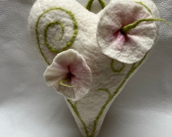 Hand felted ring pillow