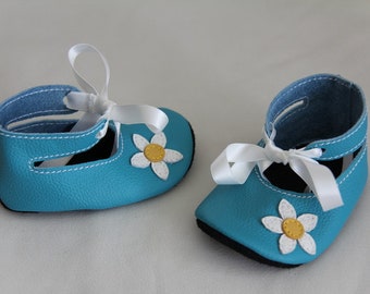 Chaussures à rampants/ballerines*Fleurs turquoise* Gr18