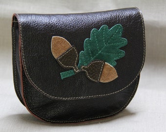 Wies'n/ Dirndltasche/Belt bag-Leather" Foglie di quercia "