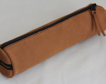 Pencil case*Leather-natural brown*