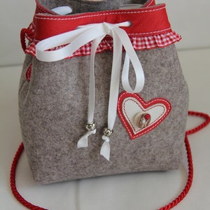 Wiesn/Dirndl Tasche Franzi Wollfilz/Leder Bild 1