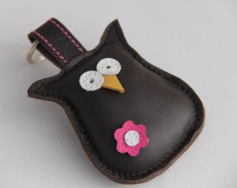 Keychain 'Owl Leni with Flower (2)