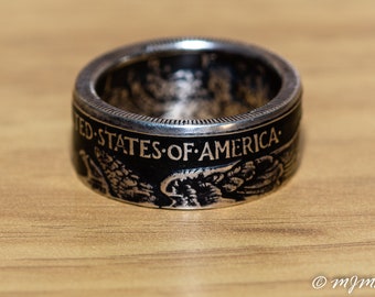 Silver Coin Ring, Made from a silver Walking Libery Half Dollar Coin Dated 1941