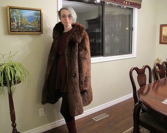 Vintage Woman's 3/4 Length Muskrat Coat