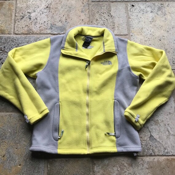 north face grey and yellow jacket