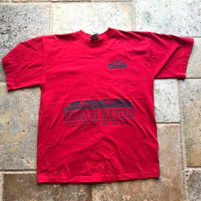 Vintage Coors Beer Graphic Rocky Mountain T-Shirt